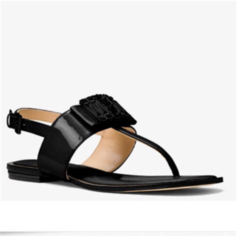 michael michael kors michelle patent leather thong|Michael Kors Michelle Thong Patent Leather Sandals .